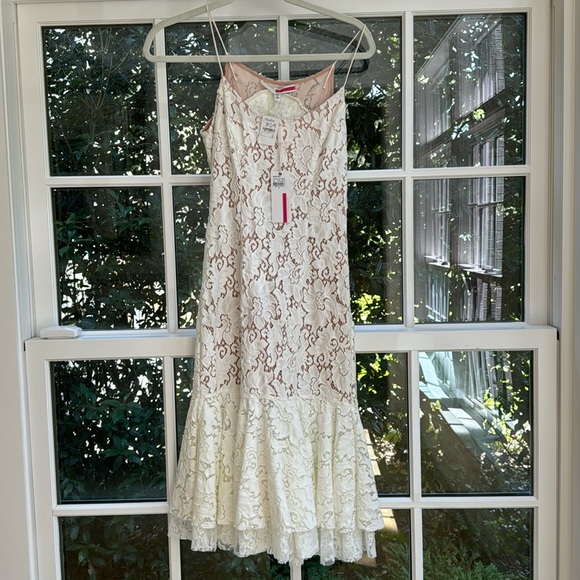 tracy reese flounce slip dress optic white - Picture 4 of 8